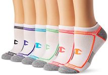 Champion Women's X-Temp No Show (Pack of 6), white/blue assorted, 5-9