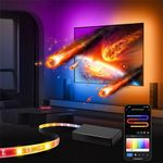 Led Lights for TV，TV LED Backlight with HDMI Sync Box,Music Sync RGB Colour Changing Led Lights，App Control TV Led Strip Lights Sync,Lighting Effect，Viewing, Game，Led Strip Light (75”Four Sides)