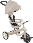 Globber Explorer Trike 4 in 1 Balance Bike Ride with Parent Handle - 10 Months Plus - 2 Year Warranty (Coconut)