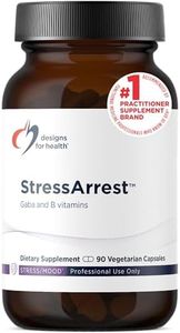 Designs for Health StressArrest - 300mg GABA with Glycine, Pantothenic Acid + Niacinamide (Vitamin B3) to Promote a Calm Stress Response - Non-GMO Gluten Free Supplement (90 Capsules)