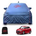 GARREGE Maruti New Swift Waterproof Car Body Cover With Mirror And Anteena Packets 150 Gsm Grey Fabric With Piping Style For All Weather Protection Car Cover