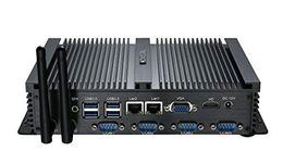 KINGDEL Powerful Mini Desktop Computer, Fanless Industrial PC, Intel i5 Dual Core CPU, 8GB RAM, 128GB SSD, 2xNICs, 4xUSB 3.0, 4xCOM RS232, HDMI, Metal Case, W-11 Pro