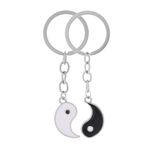 ZHIZICX 2 PCS Yin And Yang Keyring exquisite Tai Chi Pendant Keyring Couple for boys, girls, best friends, lovers and couples