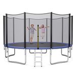 Giantex Trampoline, ASTM Approved 15Ft Trampoline for Adults Kids, Wear-Resistant Outdoor Large Recreational Trampoline w/Enclosure, Ladder (15Ft 5 Legs)