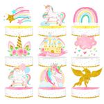 NICROHOME 9PCS Fairy Party Decorations, Rainbow Honeycomb Decorations for Table, Table Centrepiece for Girls Birthday Party, Baby Shower Decorations