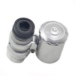 Mini 60x Microscope LED UV Light, 60x Mini Pocket Microscope Magnifier with UV Currency DetectorDurable Durable