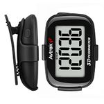 AVTREK Accurate 3D Step Counter For Walking Jumbo Screen Numbers Pedometer Clip On For Running With Time Display and LED Backlight（BLACK）