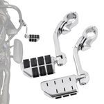 XFMT Chrome Long Highway Pegs 1-1/4" Footpegs Compatible with Harley Davidson/Honda/Yamaha/Kawasaki/BSA/Norton/Triumph Bobber,Chopper,Cafe racer,ATV,UTV,Scooter