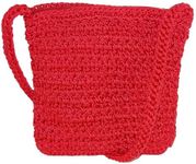 Women's Crochet Crossbody Handbag, Red