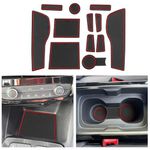 CDEFG Compatible with Vauxhall Mokka B/Mokka-e EV 2021 2022 2023 2024 Rubber Mats, Non-Slip Mats Centre Console Anti-Slip Cup Drink Holder Rubber Mat Armrest Storage Pads Door Slots Accessories (Red)