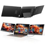 Laptop Screen Extender Triple Extended - Portable Monitor 14" FHD 1080P IPS Tri Extra Screen Monitor for Laptop with HDMI/USB-C Port for Windows Mac Chrome Surface Switch PS5 Plug n Play Travel Work