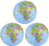 Molain 3 Pcs Inflatable Globes PVC World Globe 16 Inch Before Inflated 12 Inch After Inflated Globe Ball Globe of The World Earth Beach Balls for Beach Office School Teaching Gifts for Students