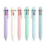 6 Pack Multicolor Ballpoint Pen, 0.5mm 6-in-1 Colored Ballpoint Pen, Retractable Fine Point Pens, Colorful Ballpoint Pen Gel Ink Pens for Kids Party Favors, Ballpoint Pens for School Office Supplies