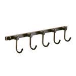 WINCASE Bronze Towel Hooks, Bathroom Rail Hook Rack Wall Mounted, Antique Oil Rubbed Brass Cloth Coat Rack with 5 Hooks Farmhouse
