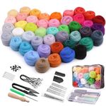 luokefe 45 Colors Needle Felting Kit, Felting Kit with Felting Wool Roving, Felting Needles, Needle Felting Starter Kit with Basic Tools and Accessories, Felting Kits for Beginners DIY Felting Craft