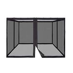 belupai Gazebo Universal Replacement Mosquito Netting, 10 x 10 FT Outdoor Canopy Net Screen Patio Mesh Netting Screen 4 Panel Sidewall Curtain with Double Zipper for Gardens Patios(10 x 10 Ft, Black)