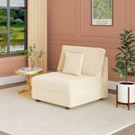 ADVWIN Armless Sofa Corduroy Modular Lazy Sofa Modern Lounge Chair Couch Free Combination with Cushion Beige