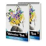 Coolzon A4 Watercolor Paper, 2 Pack Watercolor Sketchbook, Water Color Paper with 30 Sheets Acid-Free Drawing Watercolor Paper Pad for Artists Adults Teens Kids, Charcoal