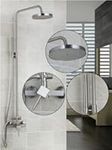 GOWE Brand Brushed Nickel Bathroom Shower Set Torneira 8 inch Rainfall Shower Head Bathtub Sink Faucets,Mixer Tap