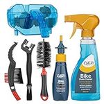 Bike Cleaning Kit Including Bicycle Chain Scrubber, Bike Cleaner Brush Tool, Degreaser, Lubricant Suitable for Mountain, Road, City, Hybrid,BMX Bike and Folding Bike