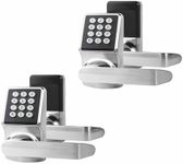 Cielsa Dawn Keyless Entry Door Lock, Electronic Keypad Door Lock with Handle, Digital Door Lock with keypads, IC Card and Key, Easy Installation for Home, Hotel(‎Brushed Nickel,2PACK)