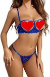 Avidlove Lingerie Set For Women Sexy Bra and Panty 2 Piece Lace Lingerie Set With Underwire Blue XL