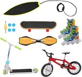 LALASTYLE Mini Finger Toy Set Finger Surfboard Finger Skateboard Finger Bicycle Finger Scooter Finger Vitality Board 1 Pair Skates Training Tricks Props Fingertips Movement Toys Party Favors