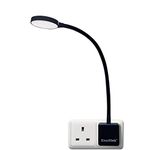 ENUOTEK Plug in LED Wall Light, 4W 350Lm Dimmable LED Swing Arm Black Wall Lamp, Plug and Play Bedside Reading Light with Touch Switch and Outlet Power Plug, Neutral White 4000K for Bedroom Lighting