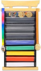 Tilhumt 10 Belts Karate Belt Display Rack, Felt Taekwondo Belt Display with Dust Cover, Easily Insert and Remove, Martial Arts Belts Display Holder for Kids and Adults