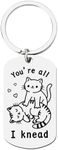 Funny Boyfriend Valentines Day Gifts for Him You’re All I Knead Keychain Anniversary Birthday Christmas V-day Gifts for Husband Fiance Wife Girlfriend Cat Lover Owner Key Chain Gifts for Cat Dad