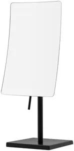 DOWRY 5X Tabletop Magnifying Makeup Mirror Adjustable Rectangular Vanity Mirror for Bedroom 304 Stainless Steel Matte Black