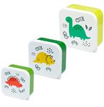 Puckator Dinosauria Jr Set of 3 Lunch Box Snack Storage S/M/L - Lunchbox with Multi Compartments - Small Food Containers - Lunchbox for Adults and Kids - Girls Boys Lunchbox - Food Prep with Lids