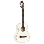 Ortega Guitars 6 String Family Series 3/4 Size Nylon Classical Guitar w/Bag, Right, Spruce Top-White-Gloss, (R121-3/4WH)