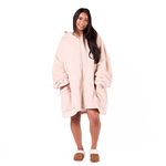 Sienna Zip Up Oversized Hoodie Blanket Warm Winter Plush Hooded Wearable Zipper Sherpa Sweatshirt Fluffy for Daughter Women Girls Men, One Size - Natural