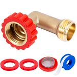 Lead-Free Brass 90 Degree Hose Saver,90°Hose Elbow Fitting Quick Swivel Connect Adapter,Thread Size 3/4" Connectors,Hose Protector with Water Filter（1 Pc）