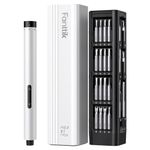 Fanttik E1 Max 3.7V Electric Screwdriver, Mini Precision Screwdriver Set, 50 Magnetic Bits, Magnetic Storage, 5/32‘’Hex, Repair Tool Kit for Electronics Phone Camera Laptop Watch (White)
