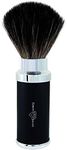Edwin Jagger Black and Chrome Travel Shaving Brush (Black Synthetic)
