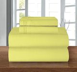 Elegant Comfort Luxury 1500 Premium Hotel Quality Microfiber 4-Piece Sheet Set - Wrinkle Resistant, All Around Elastic Fitted Sheet, Deep Pocket up to 16", King, Pistachio Green