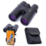 Hiniso 10X42 HD Professional Binoculars for Adults with Universal Phone Adapter & Case for Bird Watching, Travel Stargazing, Sports-BAK4 Roof Prism FMC Lens Lightweight Waterproof, Fogproof