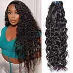 Water Wave Human Hair Bundles One Bundle 22 inch MSGEM Brazilian 12A Remy Hair Weave Wet and Wave Human Hair Extensions Natural Black Color Can be Dyed Or Bleached