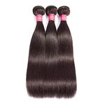 Aiokrtse Peruvian Virgin Hair Straight Human Hair Bundles Hair Weave 100% Human Hair Extensions 20 22 24 inches #2 Dark Brown Color