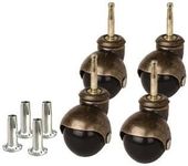 Caster Classics 4-Pack 2-inch Antique Gold Ball Caster with Wood Stem & Socket