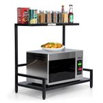 WINSTAR 2-Tier L-Shaped Metal Microwave Stand | Microwave & OTG Rack for Kitchen Counter | Double Platform for Extra Storage | Kitchen Oven Rack | (Without Wheels)