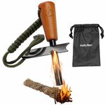 Ferro Rod Fire Starter Survival Kit, Waterproof Flint and Steel Fire Starter for Camping, Hiking and Backpacking Gear, Green 1 Pack