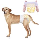 Dono Dog Nappies Female with Full Wrapped Stretchy Waist, 30 PCS, Dog Heat Pants Disposable, Doggie Diapers, Super Absorbent Leak-Proof, Nappies for Dogs in Heat, Period, Incontinence, Training, L