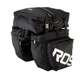 Roswheel 14892 3 in 1 Multifunction Bike Bicycle Rear Rack Panniers Back Seat Cargo Trunk - Black