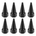 X AUTOHAUX 8pcs Black Car Spike Wheel Tyre Tire Valve Air Stem Cap Cover