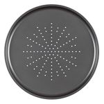 Prochef Non-Stick Large 32.5cm/12.5inch Carbon Steel Pizza Tray - Fridge, Freezer & Dishwasher Safe with 5 Year Guarantee - Black