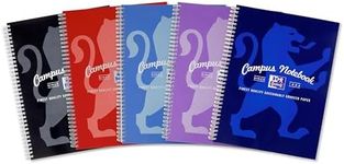 Oxford Campus, A4 Notebook, Wirebound, 140 Pages, Assorted Colours Pack of 5, Thick White Optik+ Paper