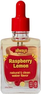 Allways Drops Natural Raspberry Lemon Water Enhancer | Sugar-Free, Zero Calories, Monk Fruit Sweetened | Glass Bottle for On-the-Go Hydration | Kids & Adults | 50 Servings